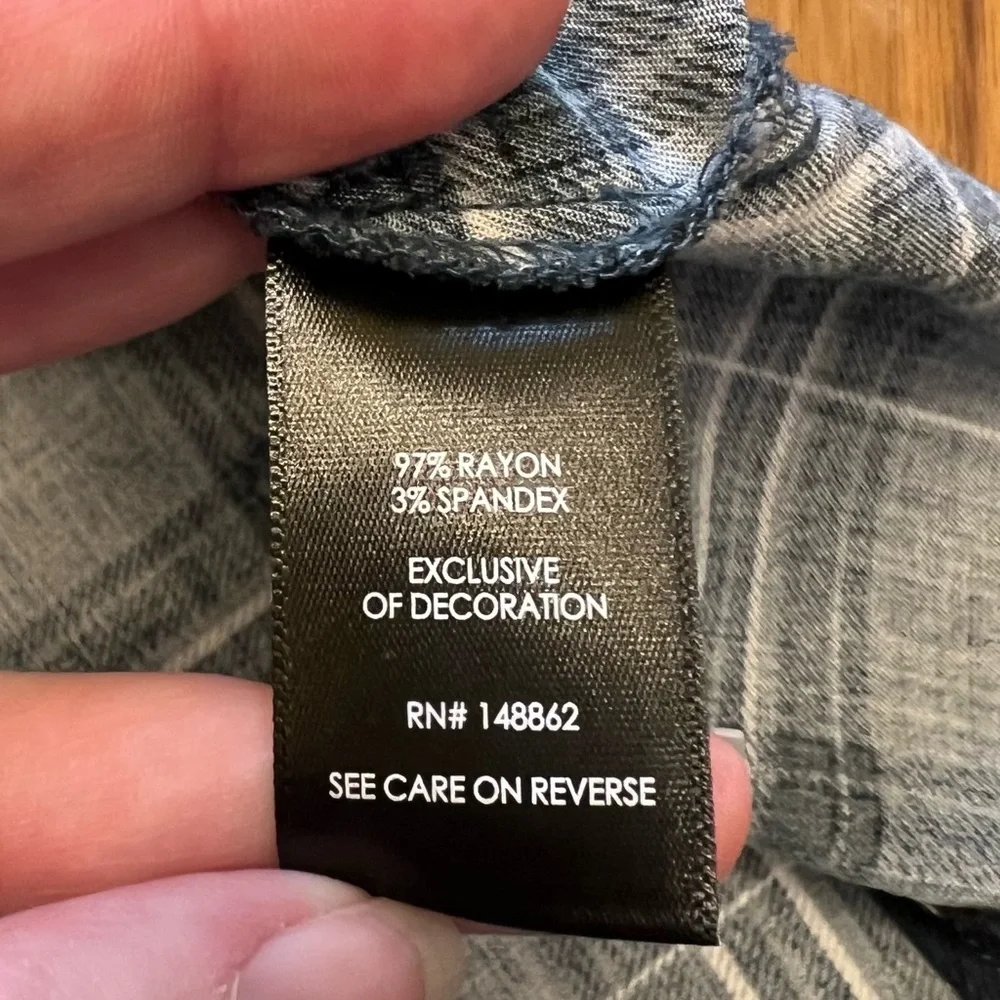 Torrid Ava - Navy Plaid Challis Lace Trim Cami - Picture 10 of 10